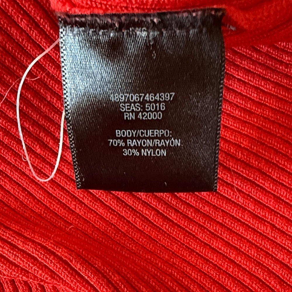 Attention Vibrant Red/Orange Scoop Neck Sweater - Picture 9 of 12